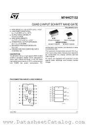 M74HCT132 datasheet pdf SGS Thomson Microelectronics