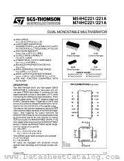 M74HC221 datasheet pdf SGS Thomson Microelectronics