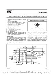 TDA7294S datasheet pdf SGS Thomson Microelectronics