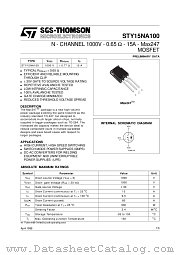 STY15NA100 datasheet pdf SGS Thomson Microelectronics