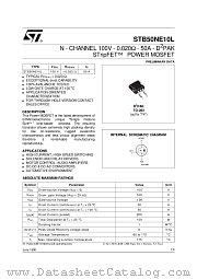 STB50NE10L datasheet pdf SGS Thomson Microelectronics
