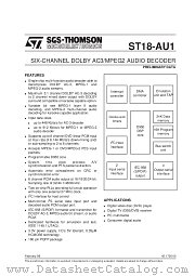 ST18-AU1 datasheet pdf SGS Thomson Microelectronics