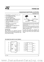 74VHC125 datasheet pdf SGS Thomson Microelectronics