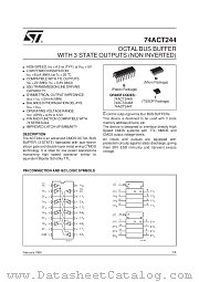 74ACT244 datasheet pdf SGS Thomson Microelectronics