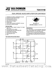 TDA7374B datasheet pdf SGS Thomson Microelectronics