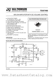 TDA7496 datasheet pdf SGS Thomson Microelectronics