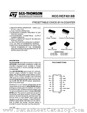 HCC4018B datasheet pdf SGS Thomson Microelectronics