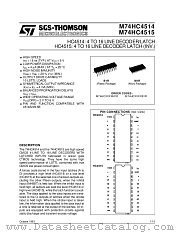 M74HC4515 datasheet pdf SGS Thomson Microelectronics