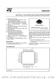 TDA7437 datasheet pdf SGS Thomson Microelectronics