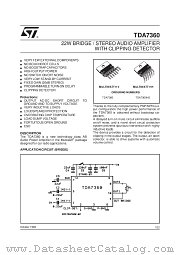 TDA7360 datasheet pdf SGS Thomson Microelectronics