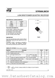STPS60L30CW datasheet pdf SGS Thomson Microelectronics
