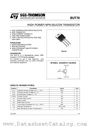 BUT70 datasheet pdf SGS Thomson Microelectronics