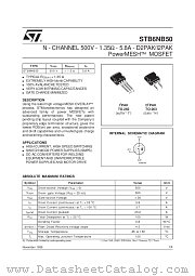 STB6NB50 datasheet pdf SGS Thomson Microelectronics