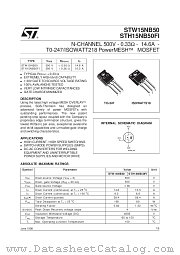 STW15NB50 datasheet pdf SGS Thomson Microelectronics