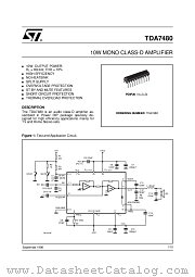 TDA7480 datasheet pdf SGS Thomson Microelectronics