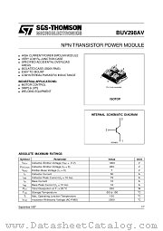 BUV298AV datasheet pdf SGS Thomson Microelectronics