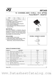 IRF740S datasheet pdf SGS Thomson Microelectronics
