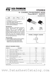 STD4NB40 datasheet pdf SGS Thomson Microelectronics
