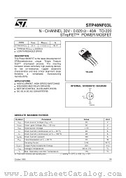 STP40NF03L datasheet pdf SGS Thomson Microelectronics