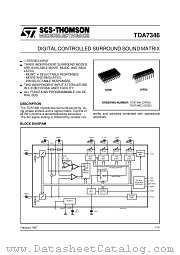TDA7346 datasheet pdf SGS Thomson Microelectronics