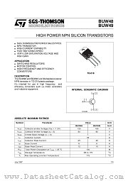 BUW48 datasheet pdf SGS Thomson Microelectronics