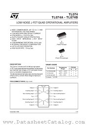 TL074A datasheet pdf SGS Thomson Microelectronics