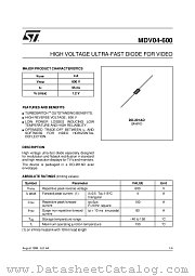 MDV04-600 datasheet pdf SGS Thomson Microelectronics