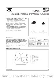 TL072A datasheet pdf SGS Thomson Microelectronics