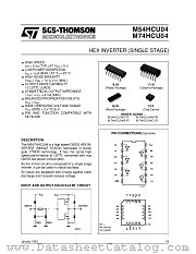M54HCU04 datasheet pdf SGS Thomson Microelectronics