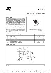 TDA2030 datasheet pdf SGS Thomson Microelectronics