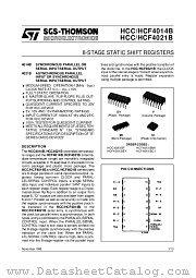 HCF4014B datasheet pdf SGS Thomson Microelectronics