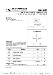 SD1134-05 datasheet pdf SGS Thomson Microelectronics