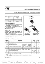 STPS10L40CG datasheet pdf SGS Thomson Microelectronics