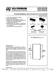 HCC4522B datasheet pdf SGS Thomson Microelectronics