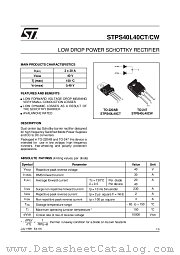 STPS40L40CW datasheet pdf SGS Thomson Microelectronics
