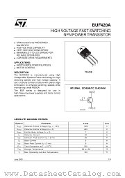 BUF420A datasheet pdf SGS Thomson Microelectronics