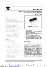 TDA9109SN datasheet pdf SGS Thomson Microelectronics