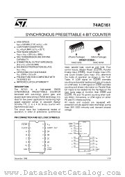 74AC161 datasheet pdf SGS Thomson Microelectronics