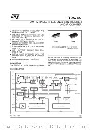 TDA7427 datasheet pdf SGS Thomson Microelectronics