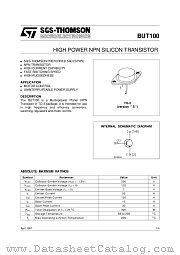 BUT100 datasheet pdf SGS Thomson Microelectronics