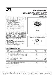STGE50NB60HD datasheet pdf SGS Thomson Microelectronics
