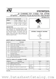 STB70NFS03L datasheet pdf SGS Thomson Microelectronics