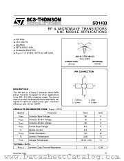 SD1433 datasheet pdf SGS Thomson Microelectronics