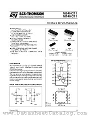 M54HC11 datasheet pdf SGS Thomson Microelectronics