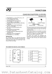 74VHCT125A datasheet pdf SGS Thomson Microelectronics