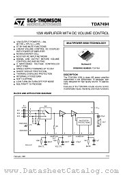 TDA7494 datasheet pdf SGS Thomson Microelectronics