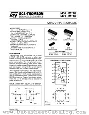 M74HCT02 datasheet pdf SGS Thomson Microelectronics