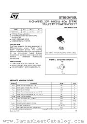 STB60NF03L datasheet pdf SGS Thomson Microelectronics