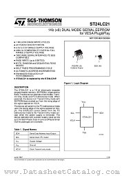 ST24LC21 datasheet pdf SGS Thomson Microelectronics