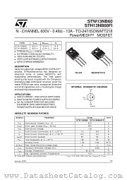 STH13NB60FI datasheet pdf SGS Thomson Microelectronics